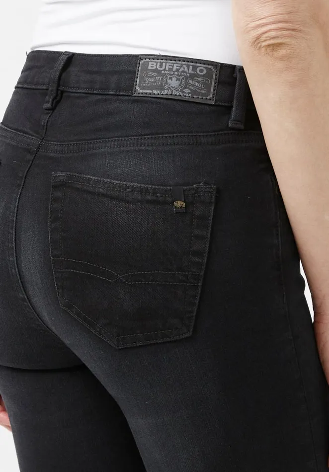 Women Mid Rise Skinny Alexa Faded Black Jeans Black Buffalo David Bitton Mid Rise Skinny Alexa