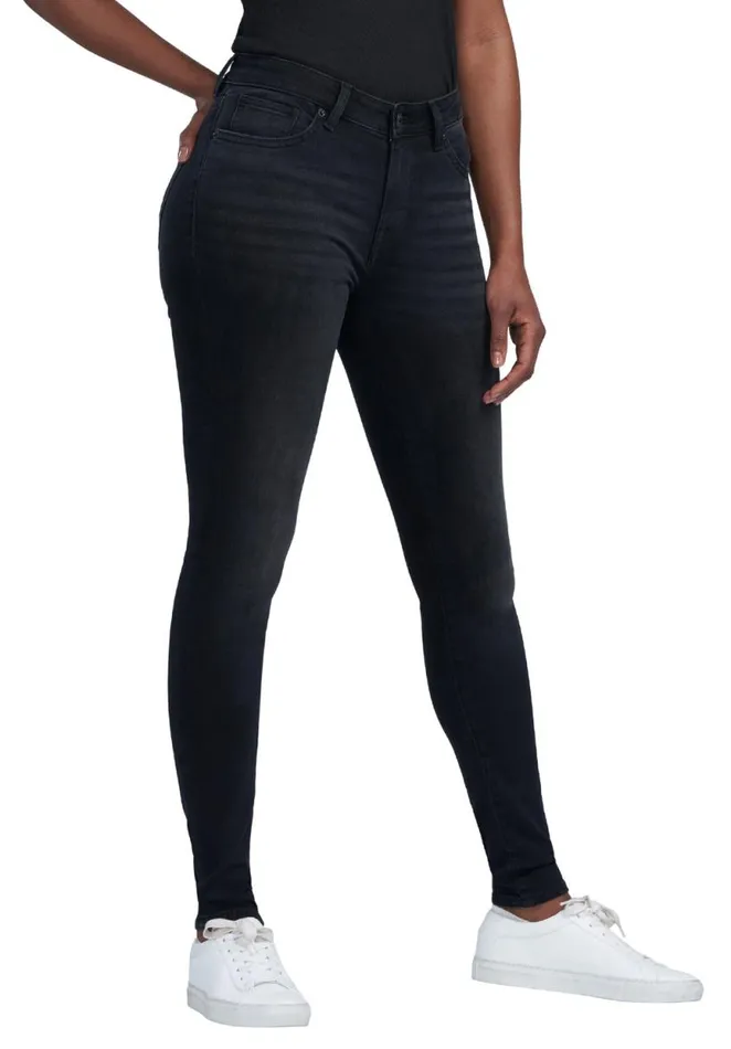 Women Mid Rise Skinny Alexa Faded Black Jeans Black Buffalo David Bitton Mid Rise Skinny Alexa