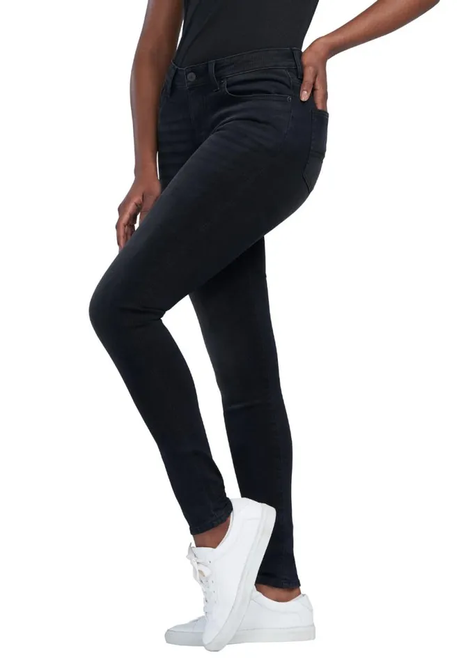 Women Mid Rise Skinny Alexa Faded Black Jeans Black Buffalo David Bitton Mid Rise Skinny Alexa