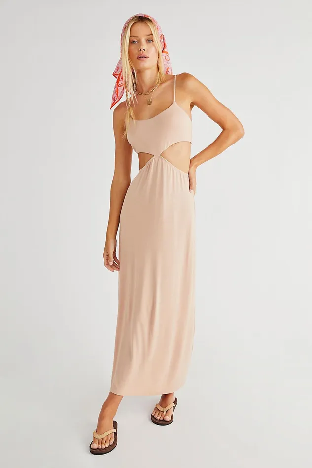 Women Midi Dresses Free People Piper Midi Dress Natural