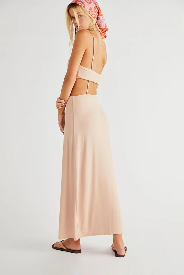 Women Midi Dresses Free People Piper Midi Dress Natural