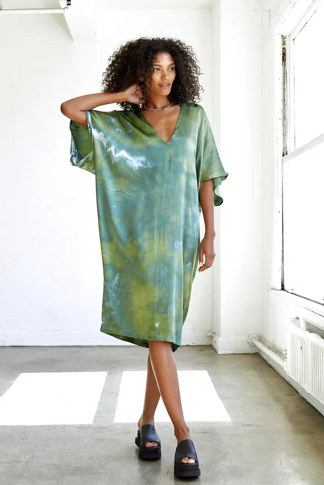 Women Midi Dresses Free People Washed Kaftan Kelp