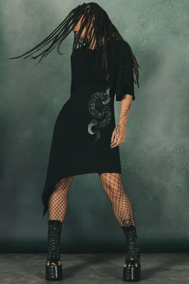 Women Midi Killstar Maple Asymmetric Dress