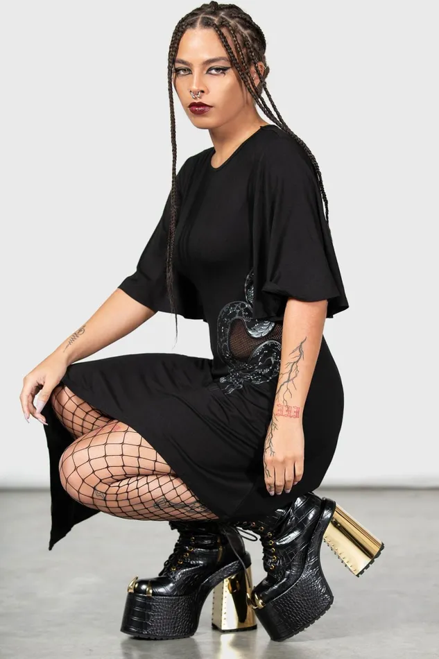 Women Midi Killstar Maple Asymmetric Dress