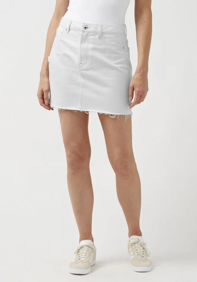 Women Midrise Suki Denim Skirt Pure White Buffalo David Bitton Dresses and Jumpsuits Women Midrise Suki Denim Skirt Pure White Buffalo David Bitton Dresses and Jumpsuits