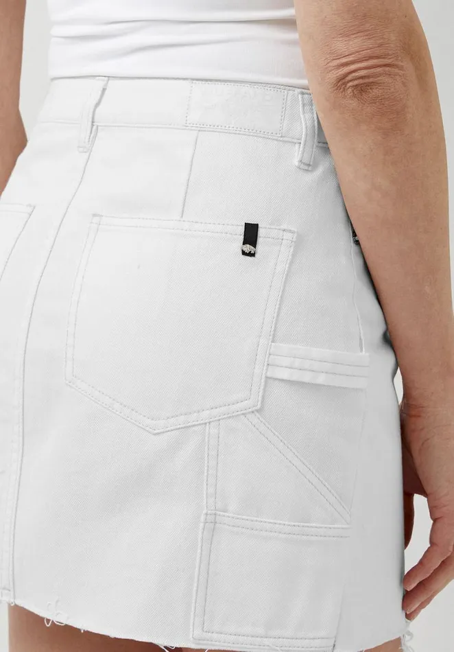 Women Midrise Suki Denim Skirt Pure White Buffalo David Bitton Dresses and Jumpsuits