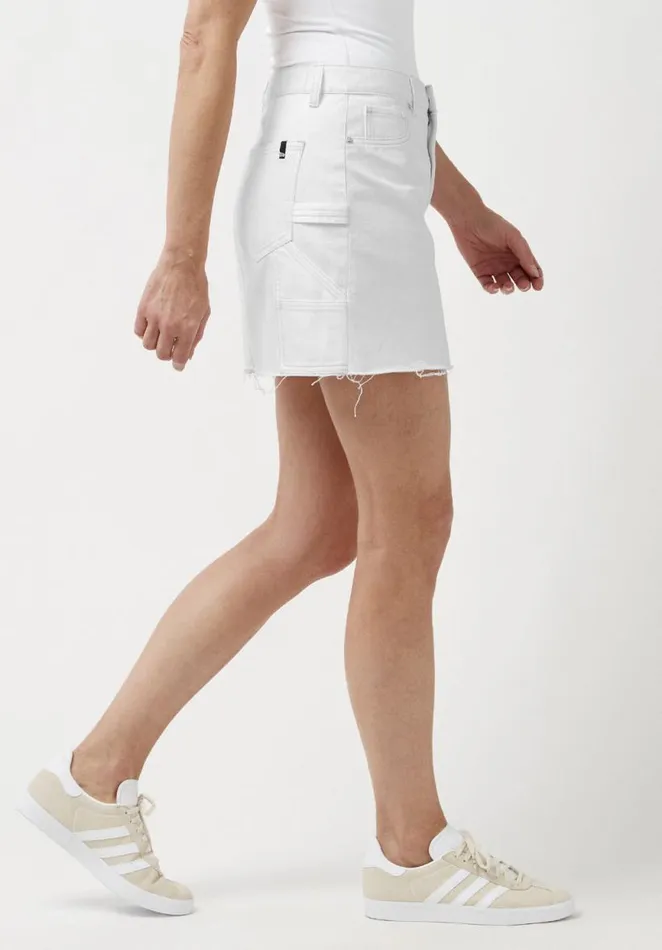 Women Midrise Suki Denim Skirt Pure White Buffalo David Bitton Dresses and Jumpsuits