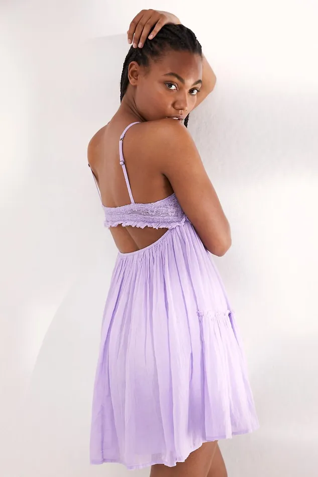 Women Mini Dresses Free People Lucky Slip Luxe Lilac