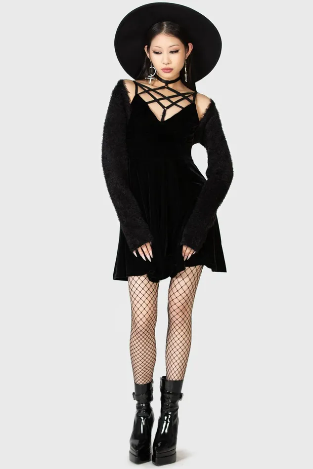 Women Mini Killstar Magica Skater Dress B