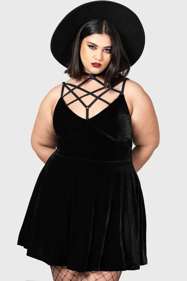 Women Mini Killstar Magica Skater Dress B