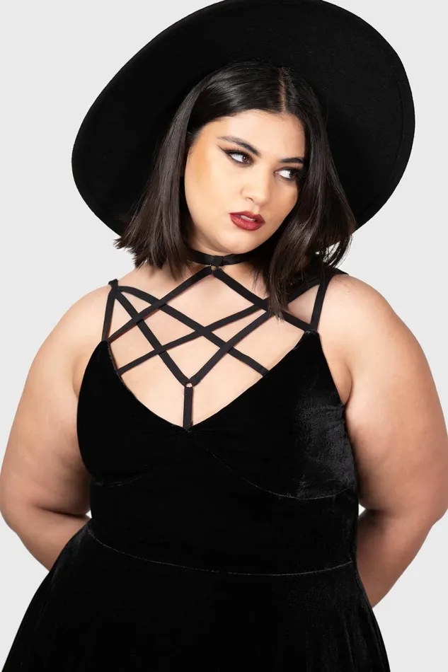 Women Mini Killstar Magica Skater Dress B
