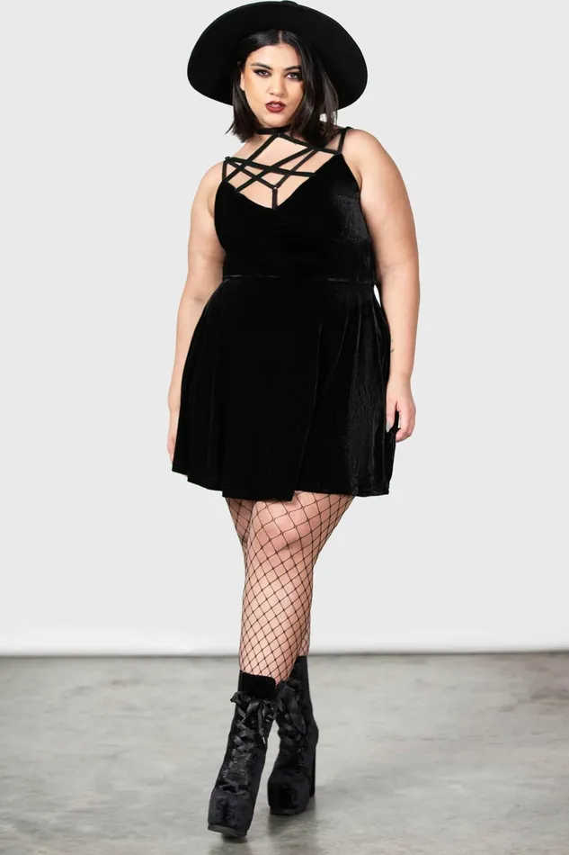 Women Mini Killstar Magica Skater Dress B