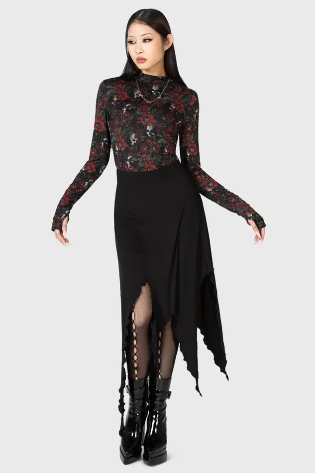 Women Mini Skirts Killstar Creeping Willow Midi Skirt