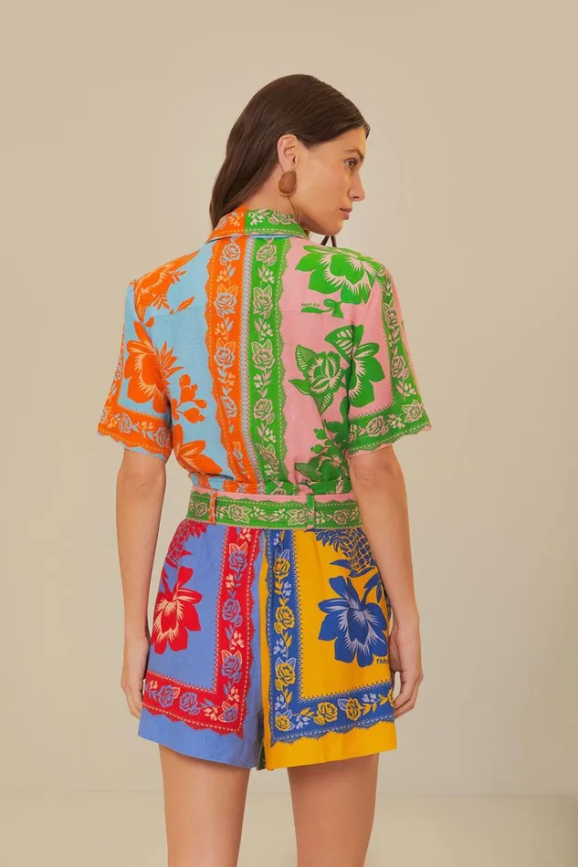 Women Mixed Lace Garden Scarves Romper Lace Garden Mix FARM Rio Rompers