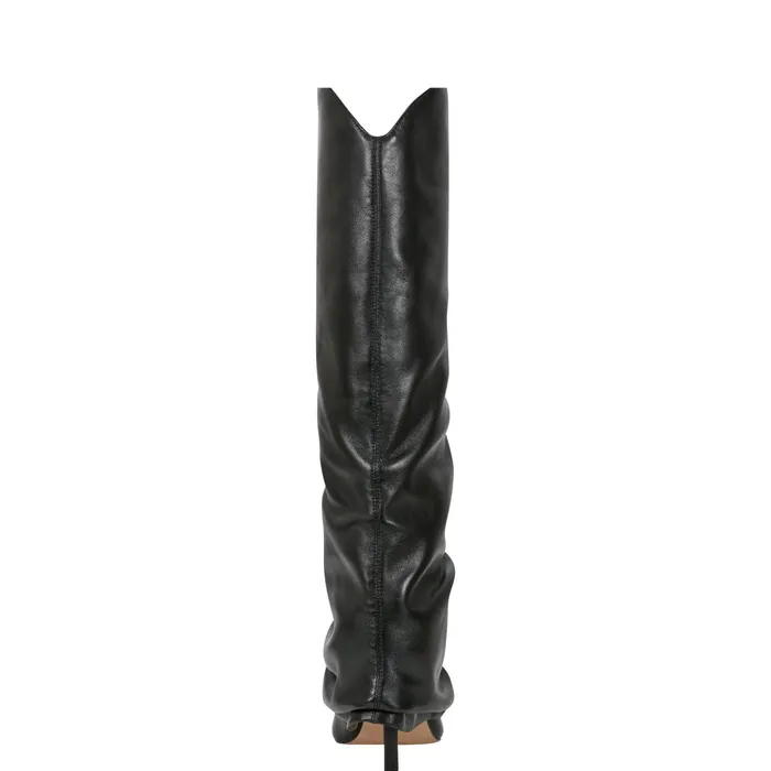 Women Nairine Foldover Dress Boot Black Leather Marc Fisher Boots and Booties