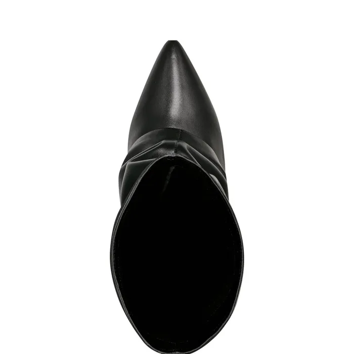 Women Nairine Foldover Dress Boot Black Leather Marc Fisher Boots and Booties