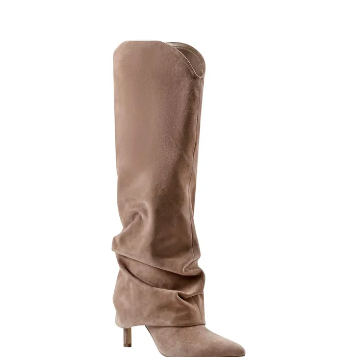 Women Nairine Foldover Dress Boot Natural Suede Marc Fisher Boots