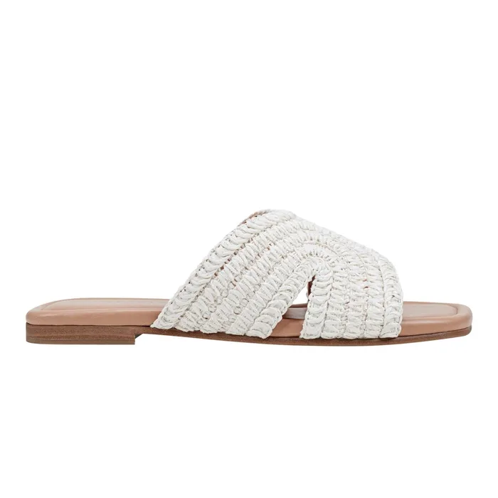Women Narda Flat Sandal White Marc Fisher Sandals