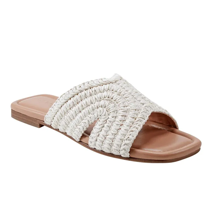 Women Narda Flat Sandal White Marc Fisher Sandals