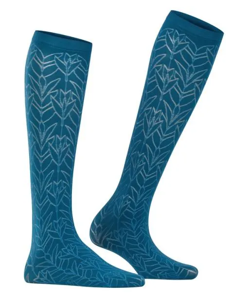Women Nile Jewel 40 DEN Women Kneehigh Socks Peacock FALKE Fullyfashioned Stockings