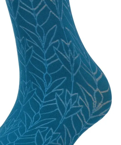 Women Nile Jewel 40 DEN Women Kneehigh Socks Peacock FALKE Fullyfashioned Stockings