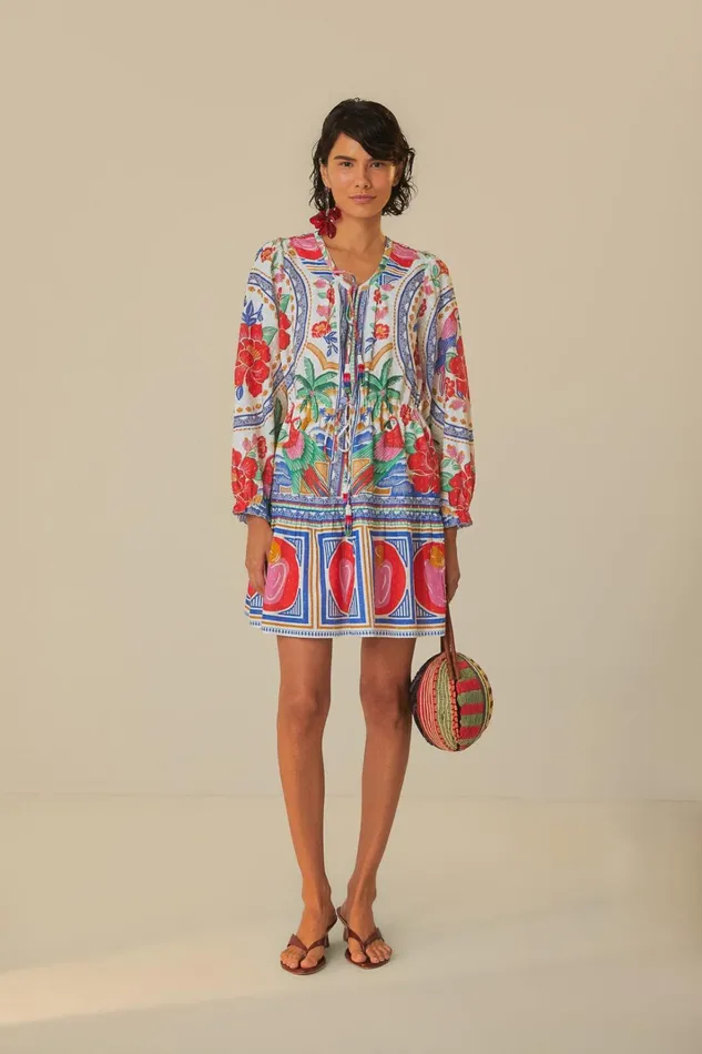 Women OffWhite Flowers Beach Mini Dress Flowers Beach Offwhite FARM Rio Mini Dresses Women OffWhite Flowers Beach Mini Dress Flowers Beach Offwhite FARM Rio Mini Dresses