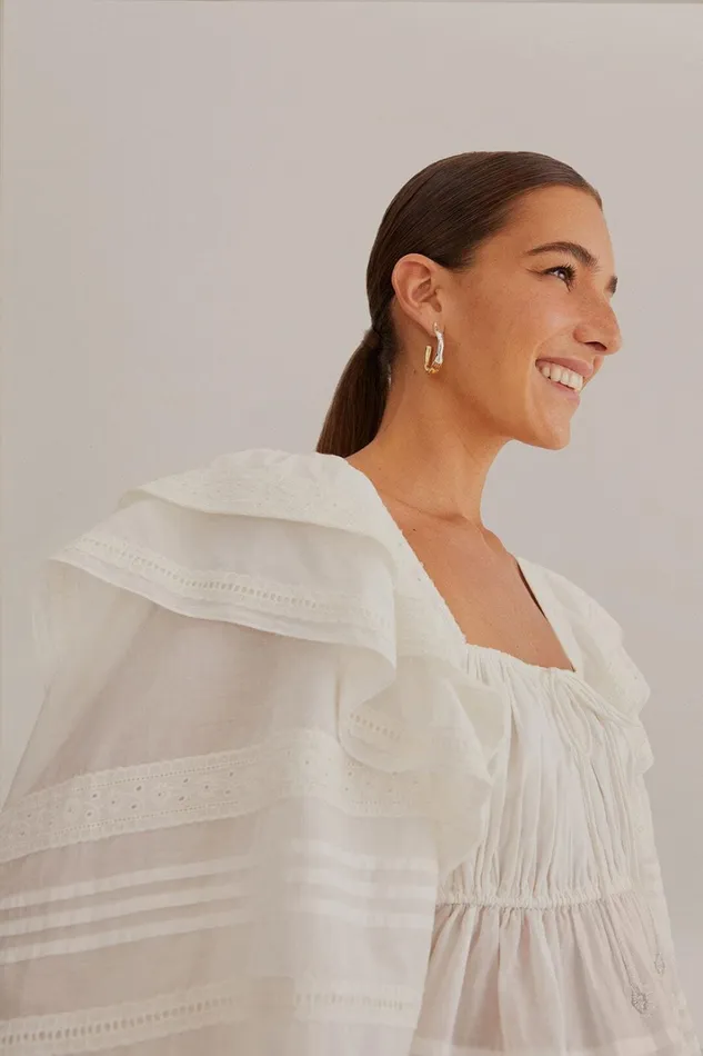 Women OffWhite Square Neckline Blouse Offwhite FARM Rio Blouses