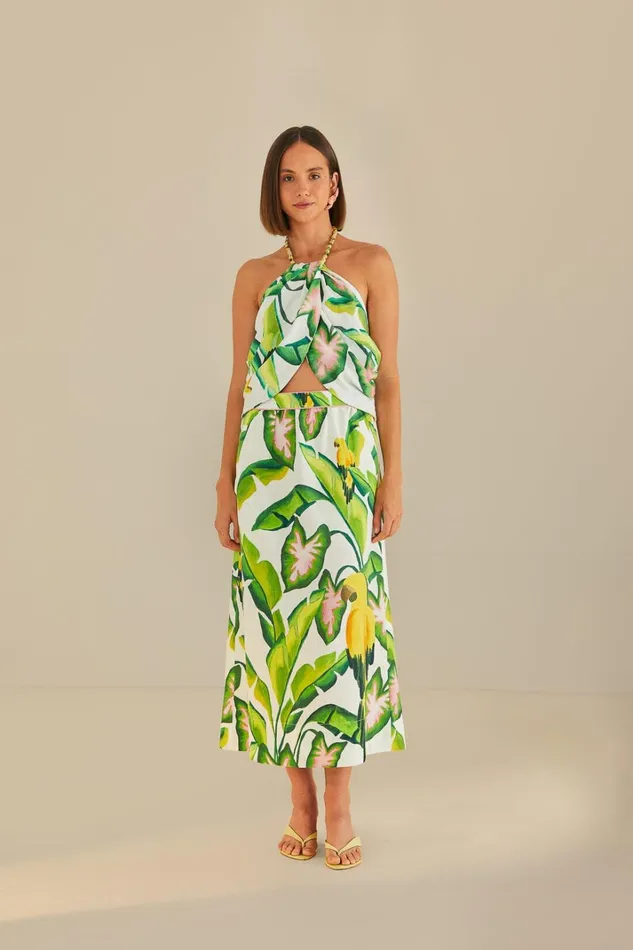 Women OffWhite Summer Foliage Skirt Summer Foliage Offwhite FARM Rio Skirts