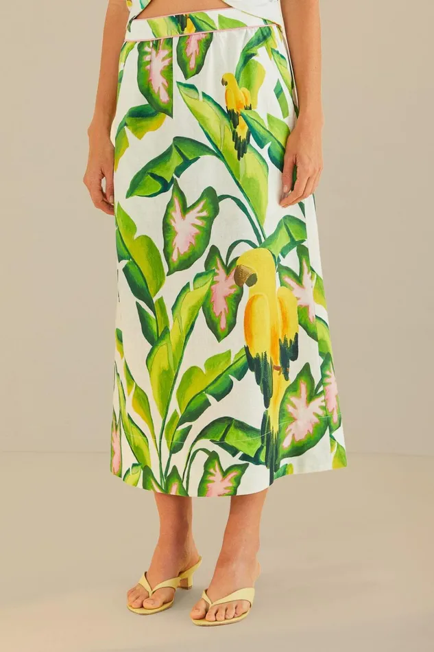 Women OffWhite Summer Foliage Skirt Summer Foliage Offwhite FARM Rio Skirts