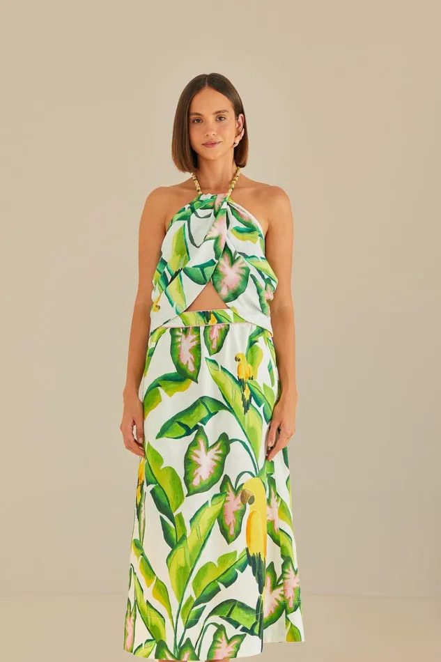 Women OffWhite Summer Foliage Skirt Summer Foliage Offwhite FARM Rio Skirts