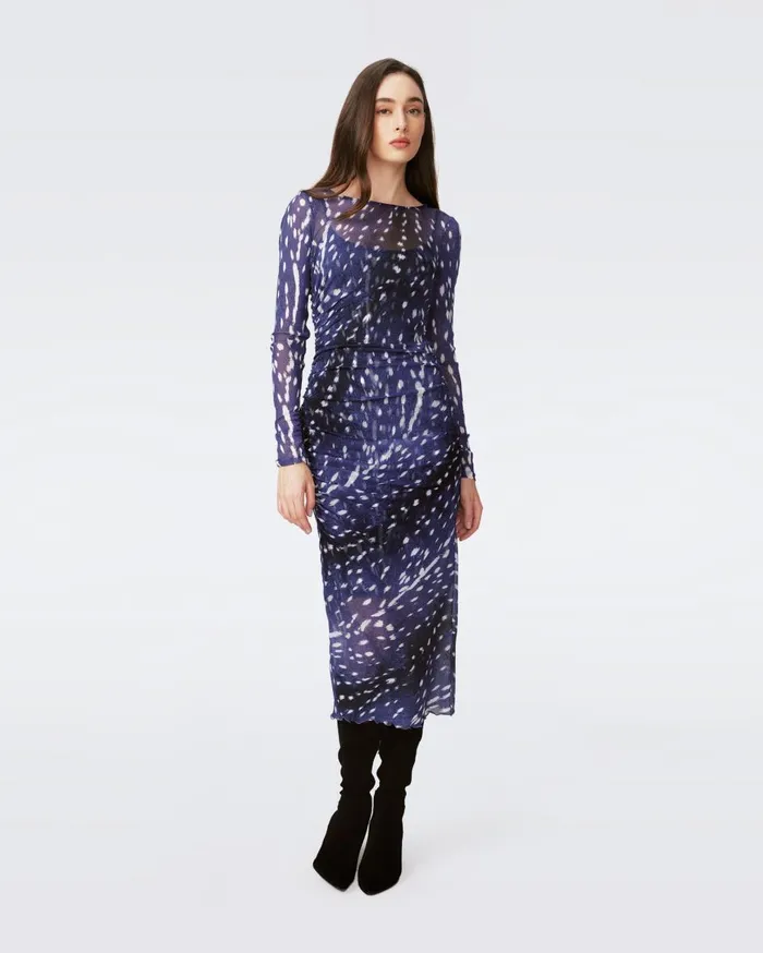 Women Oslo Dress Fawn Perfect Navy DVF Dresses