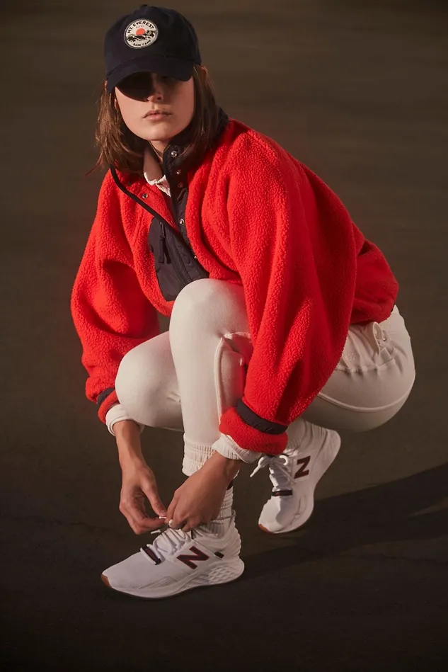 Women Outerwear Free People Hit The Slopes Colorblock Pullover Victory Red Combo