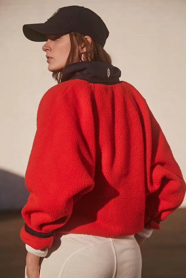 Women Outerwear Free People Hit The Slopes Colorblock Pullover Victory Red Combo