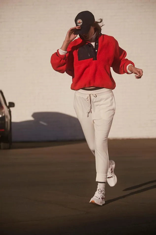 Women Outerwear Free People Hit The Slopes Colorblock Pullover Victory Red Combo