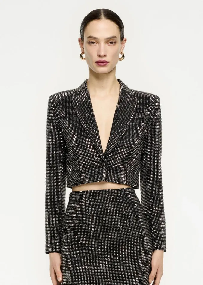 Women Outerwear Roland Mouret Diamante Cropped Jacket