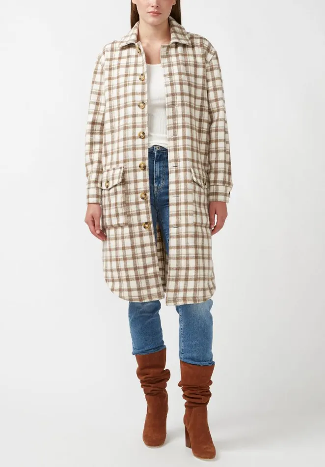 Women Oversize Marietta Smock Shacket Brw Windowpane Buffalo David Bitton Jackets Women Oversize Marietta Smock Shacket Brw Windowpane Buffalo David Bitton Jackets