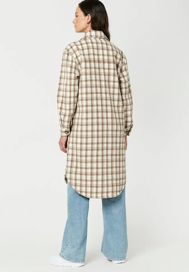 Women Oversize Marietta Smock Shacket Brw Windowpane Buffalo David Bitton Jackets