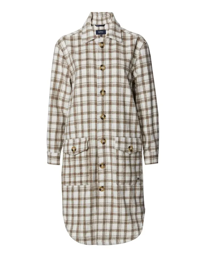 Women Oversize Marietta Smock Shacket Brw Windowpane Buffalo David Bitton Jackets