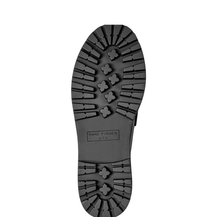 Women Ozzie Tassle Loafer Black Leather Marc Fisher Loafers and Flats