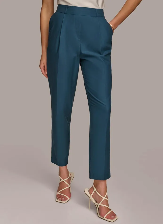 Women Pants Donna Karan PULL ON TROUSER WITH PLEATS Tide Navy