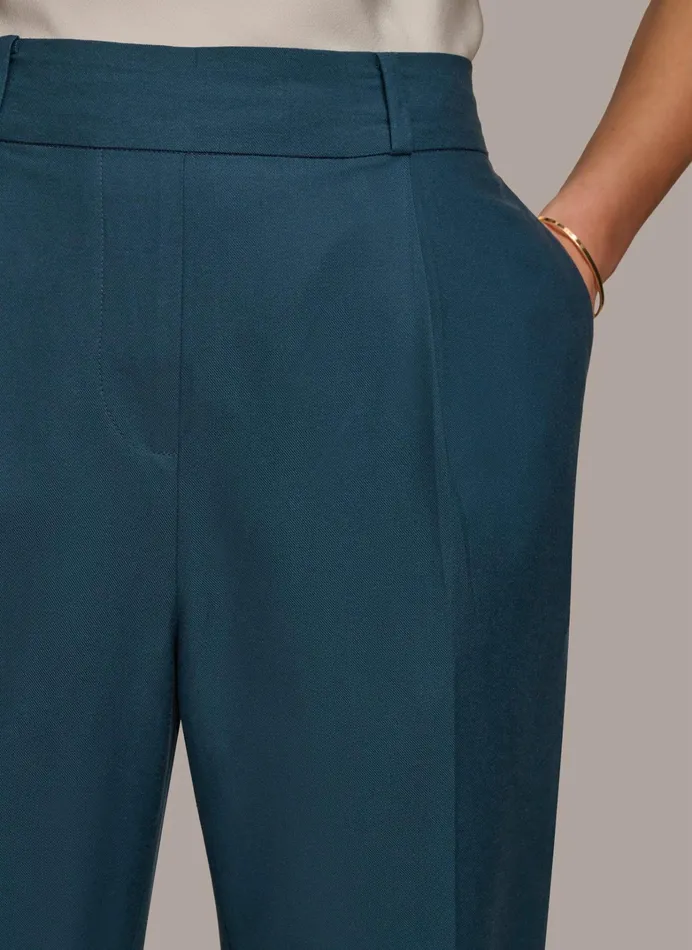 Women Pants Donna Karan PULL ON TROUSER WITH PLEATS Tide Navy