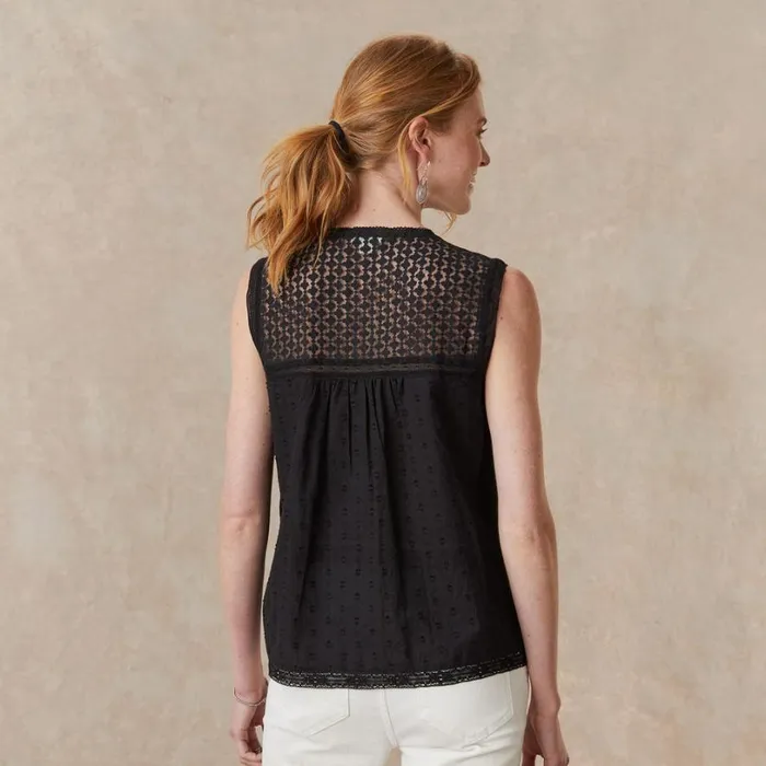 Women Paola Lace Shell Black Sundance Catalog Tops