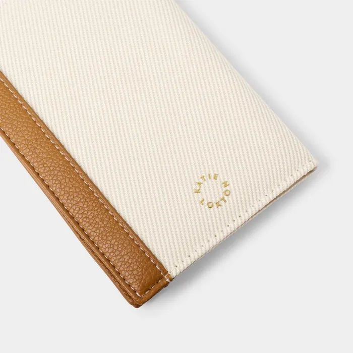 Women Passport Covers and Holders Katie Loxton Canvas Personalised Passport Cover In Cognac