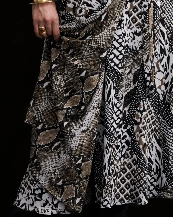 Women Pia Reversible Mesh Dress Six Sister Camo And Python Brown DVF Dresses
