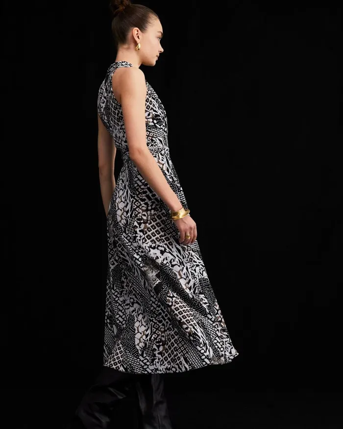 Women Pia Reversible Mesh Dress Six Sister Camo And Python Brown DVF Dresses