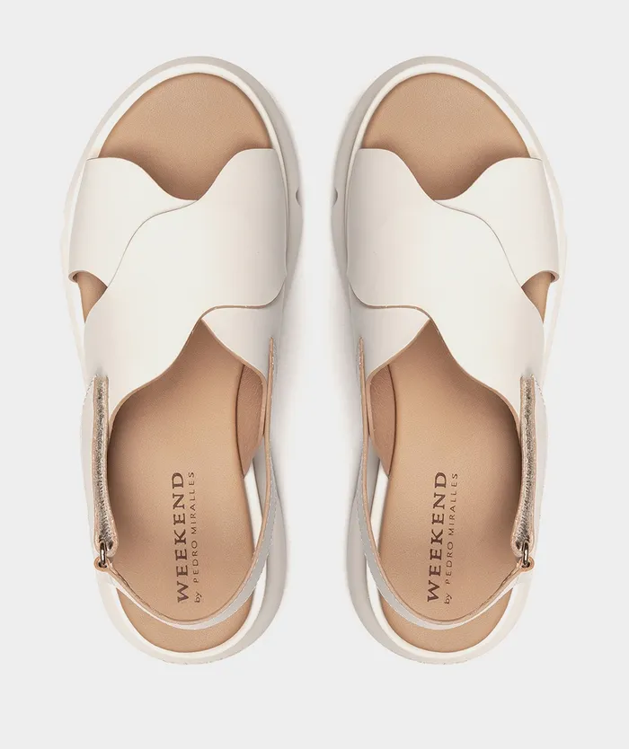 Women Picerno White 8211 Flat Sandals Pedro Miralles