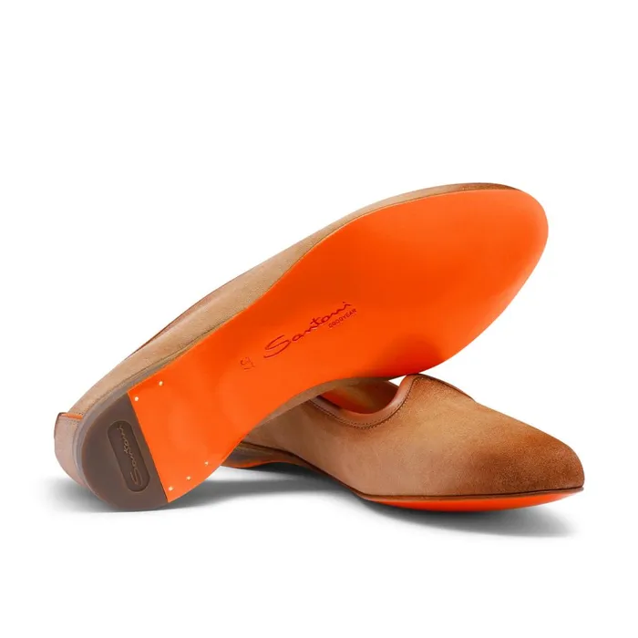 Women Pink Suede Loafer Santoni Loafers