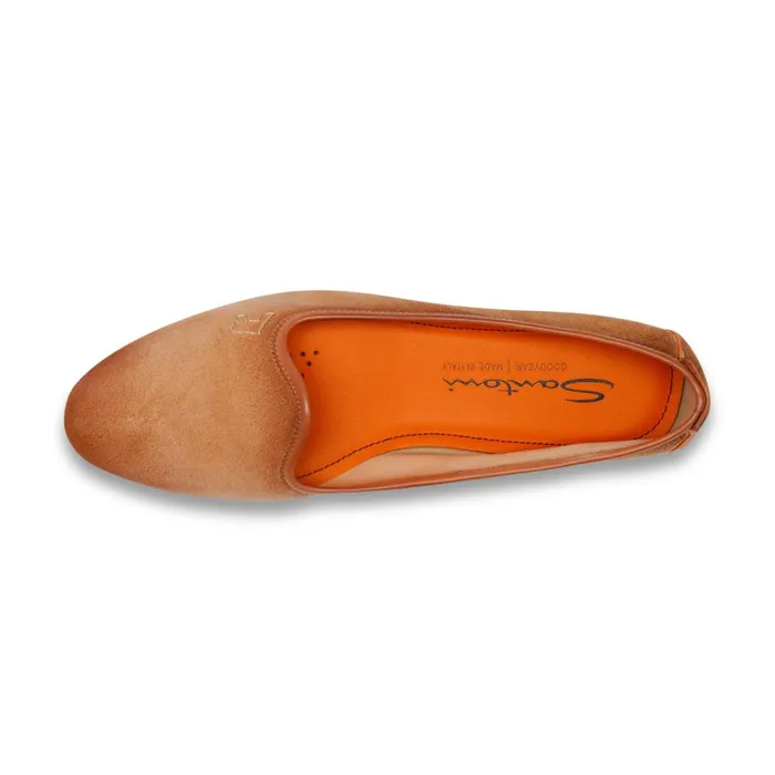 Women Pink Suede Loafer Santoni Loafers