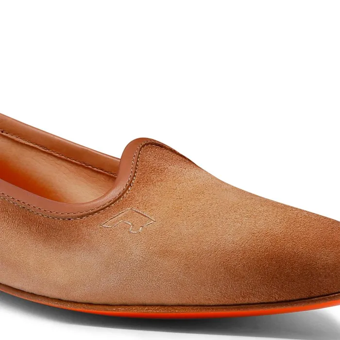 Women Pink Suede Loafer Santoni Loafers