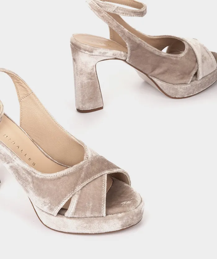 Women Pretoria Beige 8211 Heeled Sandals Pedro Miralles